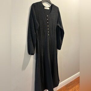 Knit Black Long Sleeve Dress
